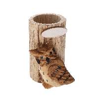 ÍRÓSZERTARTÓ MANU, KÉZZEL FARAGOTT FA, EREDETI ÁLLATMOTÍVOMMAL, BAGOLY