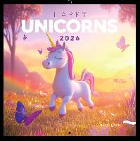 FALINAPTÁR 2026 6097-HU, LEMEZES, 30X30 CM, HAPPY UNICORNS