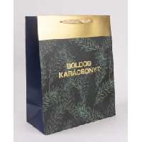 AJÁNDÉKTASAK, KARÁCSONYI, 31X42 CM, ZÖLD/FENYŐÁGAK