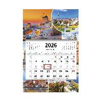 SPEDITŐRNAPTÁR 2026 T081-013, 1 TÖMBBŐL 3 HAVI, 315X852 MM, VÁROSOK