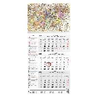 SPEDITŐRNAPTÁR 2026 T077-020, 1 TÖMBBŐL 3 HAVI, 290 MM X 628 MM, MAGYARORSZÁG TÉRKÉP