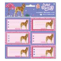 FÜZETCÍMKE, CSOMAGOLT, 3X6 DB/CSOM, CUTE ANIMALS-HORSE