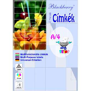 ETIKETT BLACKBERRY, 70*42,3 MM, 21 DB/ÍV, 100 ÍV/DOBOZ