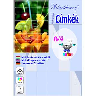 ETIKETT BLACKBERRY, 105*70 MM, 8 DB/ÍV, 100 ÍV/DOBOZ