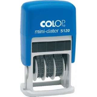 BÉLYEGZŐ,COLOP,DÁTUM, S120/4, MINI, KÉK HÁZ, KÉK PÁRNA