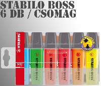 SZÖVEGKIEMELŐ STABILO, BOSS, 6 DB-OS