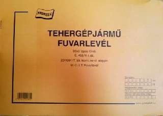E.458/V TEHERGÉPJÁRMŰ FUVARLEVÉL, FEKVŐ, 50X3 PÉLDÁNYOS, A/4