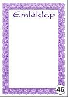 OKLEVÉL/EMLÉKLAP A/4 NYOMELL, A4-046