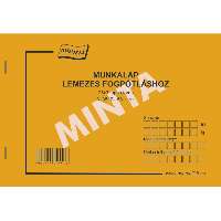 A.3510-158 MUNKALAP LEMEZES FOGPÓTLÁSHOZ, FEKVŐ, 25*3 LAPOS 70 G/M2 OFSZET, A/5