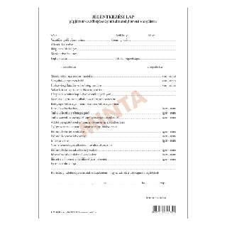 A.3510-267 JELENTKEZÉSI LAP A GÉPJÁRMŰ ALKALMASSÁGI ORVOSI VIZSGÁLATRA, ÁLLÓ, 2 O., A/4, 1+1 SZÍN