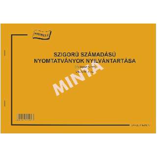 D.E.916/új SZIGORU SZÁM.NYILVÁNTARTÓ FÜZET, FEKVŐ 25 LAPOS, A/4