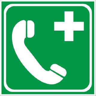 TÁBLA SEGÉLYHÍVÓ TELEFON (UTÁNVILÁGÍTÓ), 15X15