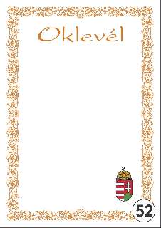 OKLEVÉL/EMLÉKLAP A/4 NYOMELL, A4-052
