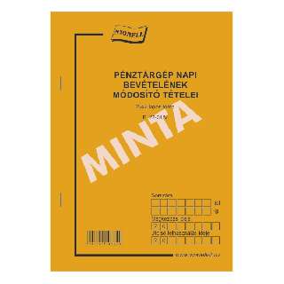 B.22-31/V PÉNZTÁRGÉP NAPI BEVÉTELÉNEK MÓD.TÉTELEI, 25X2 PÉLDÁNYOS, A/5