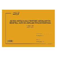 TERV EVA 1 EVA HATÁLYA ALÁ TART. ADÓALANYOK NYILVÁNTARTÓ FÜZET, 48 LAPOS, A/4