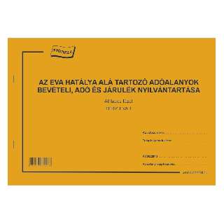 TERV EVA 1 EVA HATÁLYA ALÁ TART. ADÓALANYOK NYILVÁNTARTÓ FÜZET, 48 LAPOS, A/4