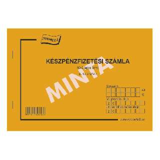 B.13-372/V/1 2008-AS KÉSZPÉNZFIZETÉSI SZÁMLA 1 ÁFÁS, 50*2 LAPOS, A/5,