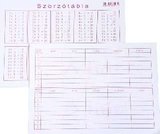 SZORZÓTÁBLA NYOMELL, A/5