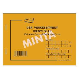 C.3426-63/A/V VÉR ÉS VÉRKÉSZÍTMÉNY IGÉNYLŐLAP, 50x2 PÉLDÁNYOS, A/6, 1+0 szín