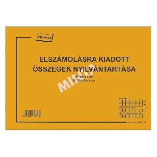 B.13-135/A ELSZÁMOLÁSRA KIADOTT ÖSSZEGEK NYILVÁNTARTÁSA, FEKVŐ, 50 LAPOS, A/4