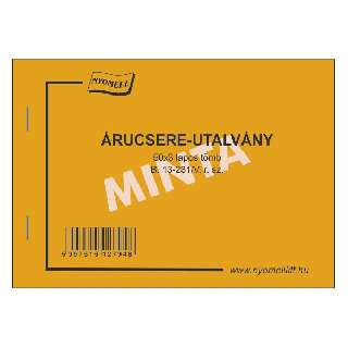 B.13-231/V ÁRUCSERE-UTALVÁNY, FEKVŐ, 50*3 L, A/6