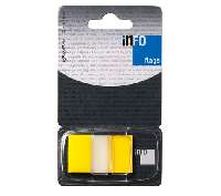 JELÖLŐCÍMKE GLN INFO FLAGS 25X43 MM 50 LAP TRANSPARENS/SÁRGA