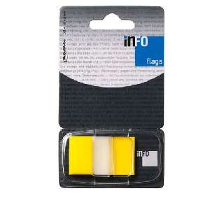 JELÖLŐCÍMKE GLN INFO FLAGS 25X43 MM 50 LAP TRANSPARENS/SÁRGA