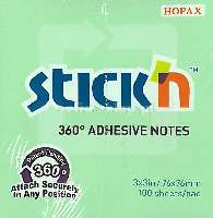 JEGYZETTÖMB ÖNTAPADÓ 360°-BAN TAPADÓ ZÖLD, 76X76MM, 100 LAP
