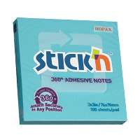 JEGYZETTÖMB ÖNTAPADÓ 360°-BAN TAPADÓ KÉK, 76X76MM, 100 LAP