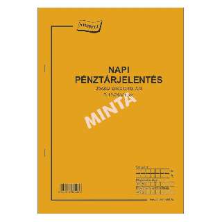 B.13-24/V NAPI PÉNZTÁRJELENTÉS, ÁLLÓ, 25X2X2 LAPOS, A/4