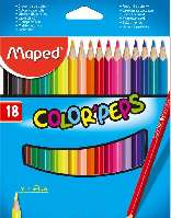 SZÍNES CERUZA 18 DB-OS MAPED, HÁROMSZÖGLETŰ, COLOR PEPS