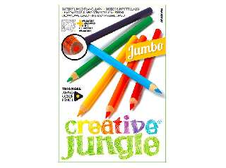 SZÍNES CERUZA CREATIVE JUNGLE, 12 DB-OS, HÁROMSZÖG ALAKÚ, VASTAG