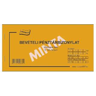 B.318-102/A/V BEVÉTELI PÉNZTÁRBIZONYLAT, 25X3, FEKVŐ, 200X100 MM