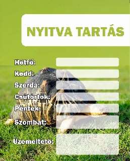 TÁBLA NYITVATARTÁS 2, 20X25