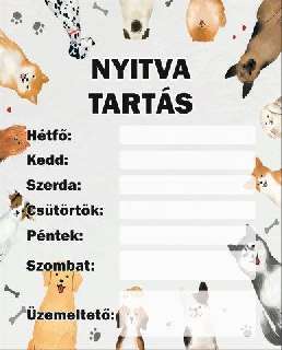 TÁBLA NYITVATARTÁS 6, 20X25