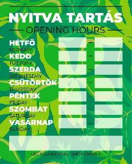 TÁBLA NYITVATARTÁS 8, 20X25