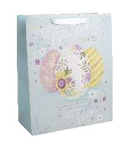 AJÁNDÉKTASAK, HÚSVÉTI TOJÁS, 26X32CM, KÉK