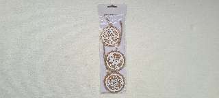 DEKOR FA LÓGÓDÍSZ, NATÚR/FEHÉR KÖR