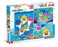 JÁTÉK PUZZLE, BABY SHARK, 3X48 DB-OS