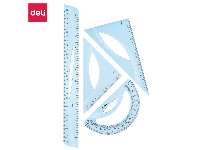 VONALZÓKÉSZLET, DELI, 4 DB-OS, V.KÉK