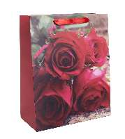 AJÁNDÉKTASAK, VÖRÖS RÓZSÁK, 26X32CM