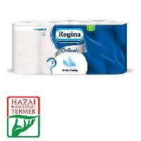 TOALETTPAPÍR REGINA DELICATE 3 RÉTEGŰ, 150 LAP, ILLATMENTES, 8 TEK/CSOMAG