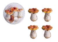 KERÁMIA  GOMBÁK, 4DB/CSOM, V.BARNA