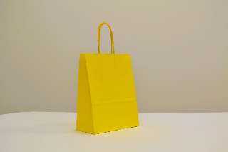 PAPÍRTÁSKA SODROTTFÜLES, 18X22, CITROMSÁRGA