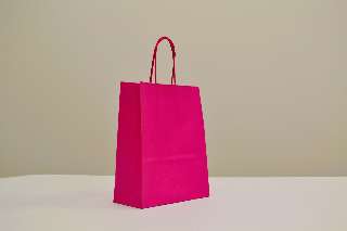 PAPÍRTÁSKA SODROTTFÜLES, 18X22, PINK