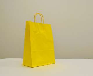 PAPÍRTÁSKA SODROTTFÜLES, 22X31, CITROMSÁRGA