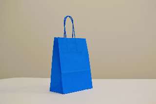 PAPÍRTÁSKA SODROTTFÜLES, 22X31, VILÁGOSKÉK