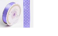 DEKOR SZALAG, SZATÉN PÖTTYÖS, 15MM X 25M, LEVENDULA