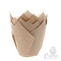 MUFFIN PAPÍR, SZILIKONOS TULIPÁN, 175X175X50 MM 100 DB/CSOMAG, BARNA