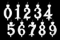 SZÁMGYERTYA, 0-9 IG, FEHÉR
